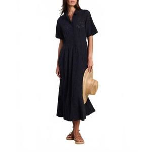 NEW TROVATA handker eyelet aster dress in black
